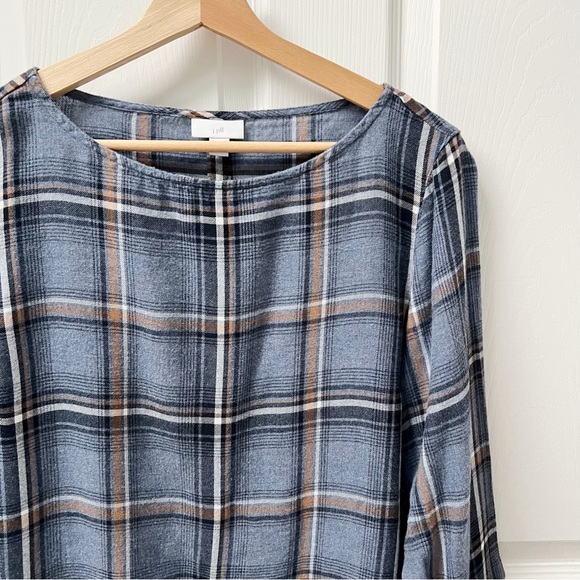 J. Jill Plaid Pullover Top in Blue - Picture 3 of 7